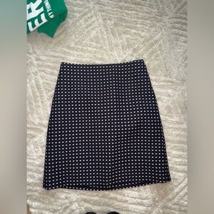 Ann Taylor Navy Dotted Pencil Skirt